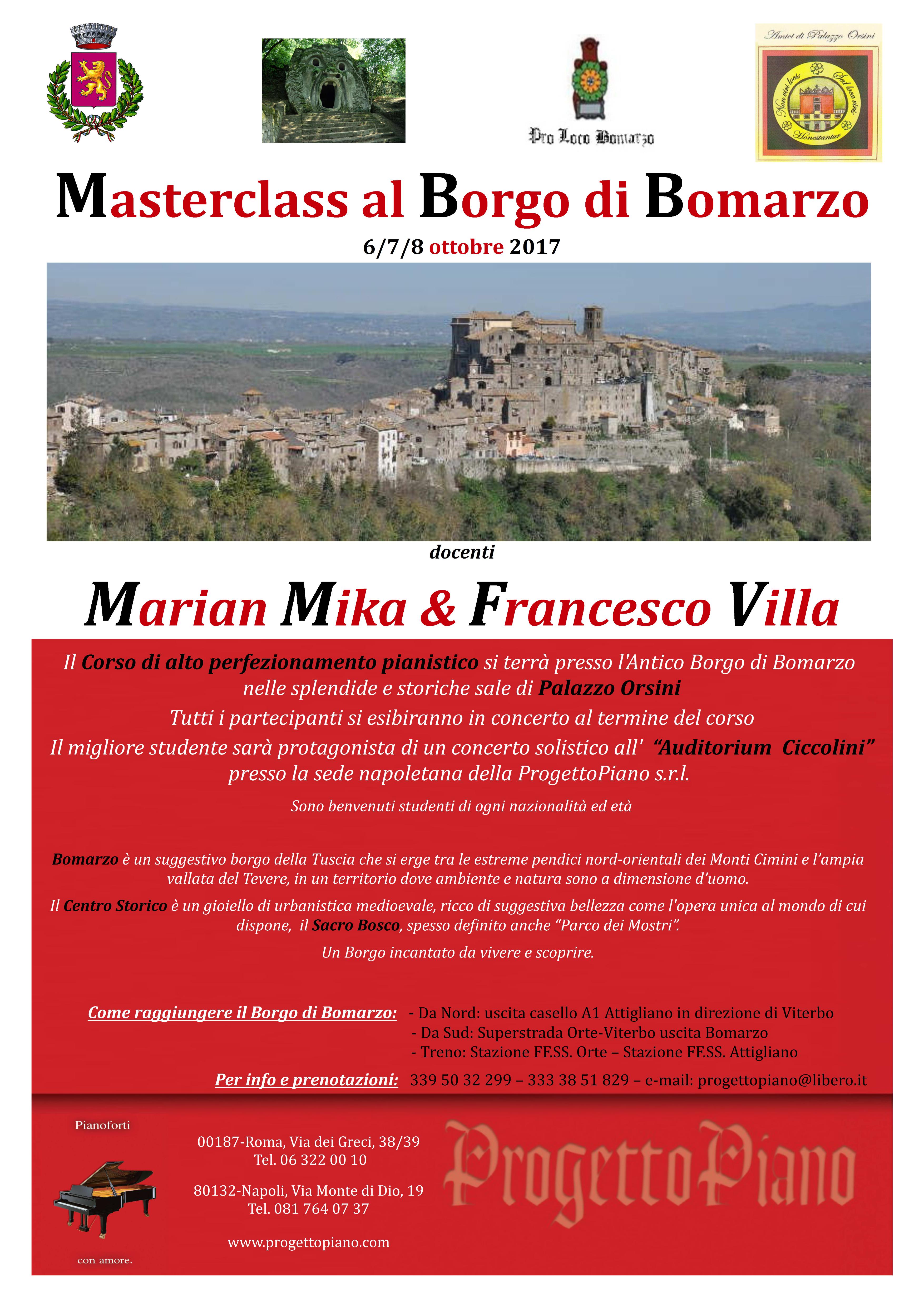 Bomarzo Masterclass 6/8 Ottobre 2017