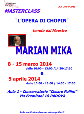 Masterclass l'opera di Chopin 2014