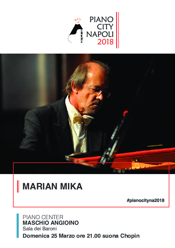 Concert for 'Piano City Napoli' on March 25th 2018