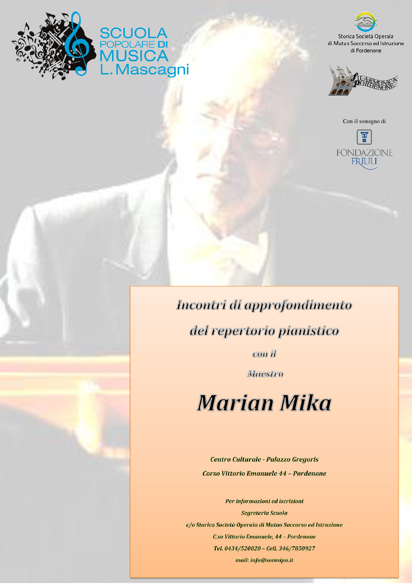 Incontri di approfondimento del repertorio pianistico a Pordenone